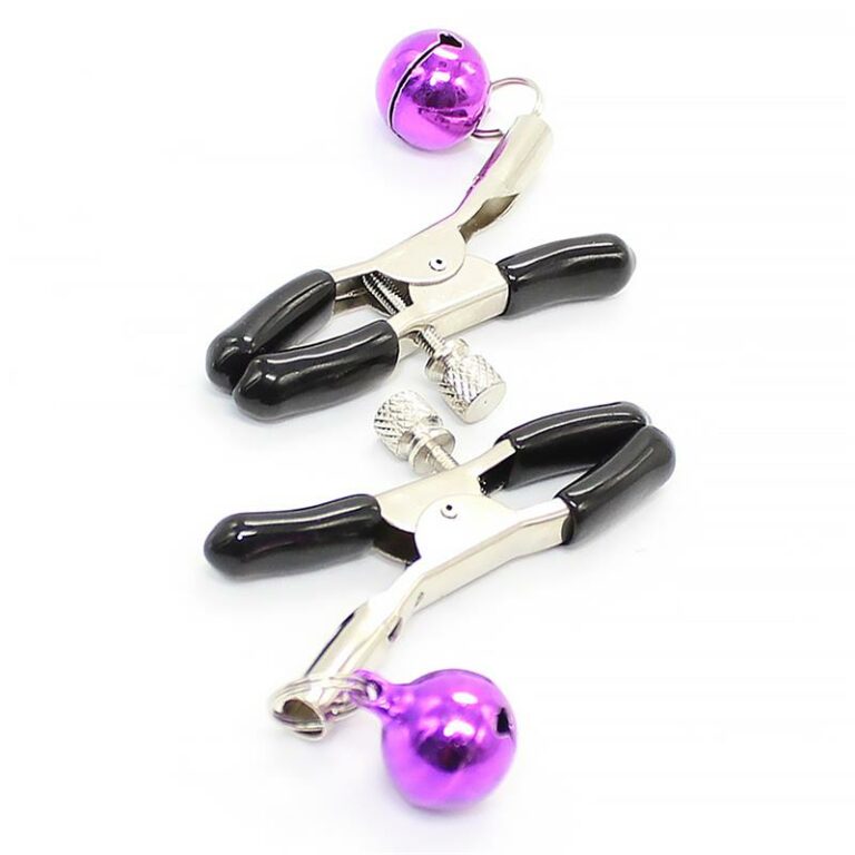 Fetish Addict Nipple Clamps with Purple Bell pinze per capezzoli Maxximum Pleasure