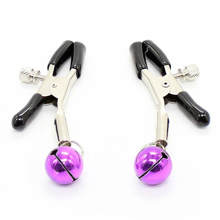 Fetish Addict Nipple Clamps with Purple Bell pinze per capezzoli Maxximum Pleasure